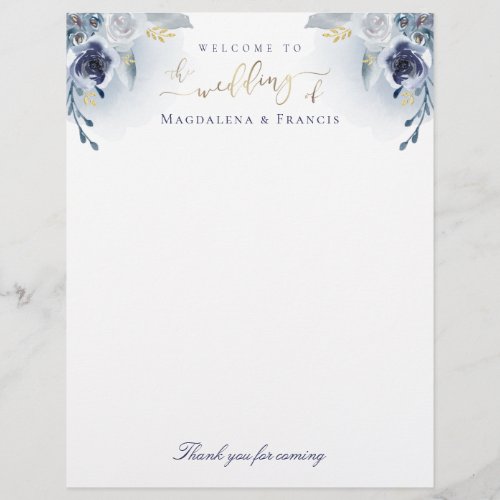 wedding welcome letterhead