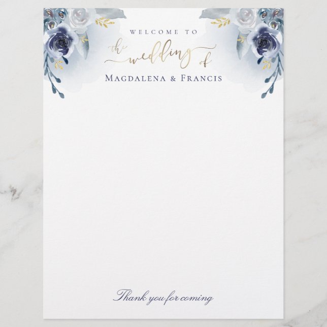 wedding welcome letterhead (Front)