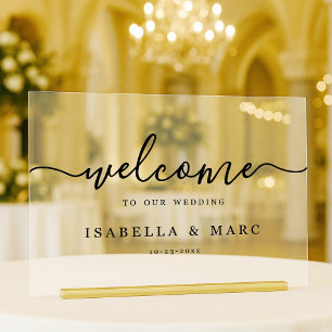 Wedding Welcome Minimalist Acrylic Sign