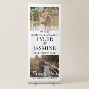 Wedding Welcome Modern Calligraphy 2 Photo Retractable Banner