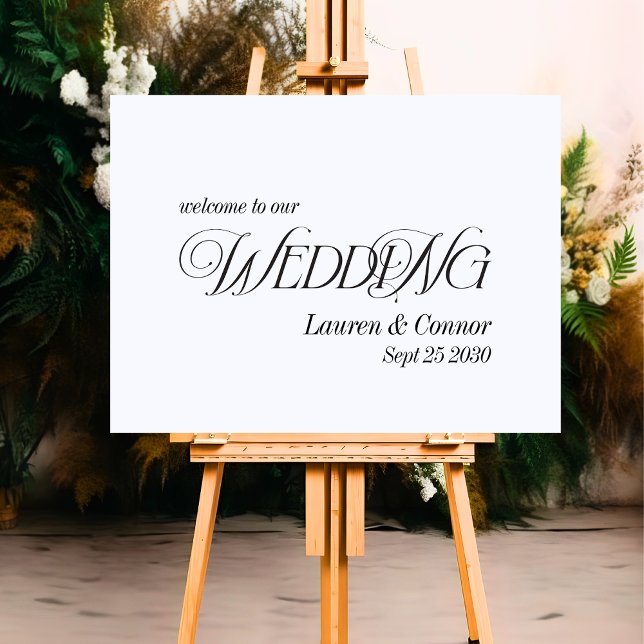 Wedding Welcome Modern Elegant Chic Calligraphy Foam Board (Creator Uploaded)