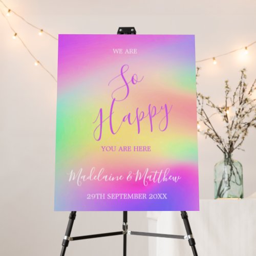 Wedding Welcome Multi Color Modern Chic  Foam Board