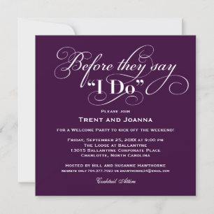 Wedding Welcome Party Invitation Wedding Vows