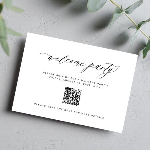 Wedding welcome party QR code details invitation