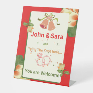 Wedding Welcome Pedestal Sign