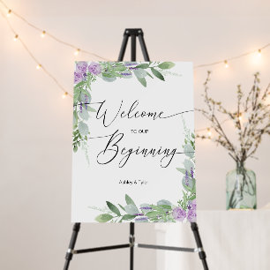 Wedding Welcome Personalized Sign Lavender Floral
