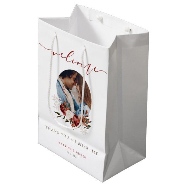 Wedding Welcome Photo Gift Bags (Front Angled)