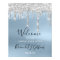 Wedding Welcome Poster Silver Gray Drips Blue