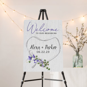 Wedding Welcome Ribbon Heart Foam Board