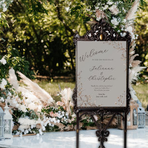 Wedding Welcome Rustic Elegant Wildflowers Script Foam Board