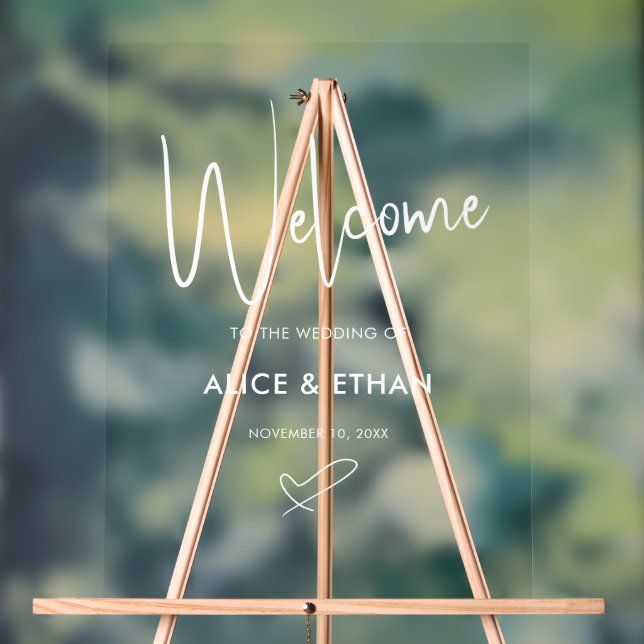 Wedding Welcome Script Signature Sign (Neutral)