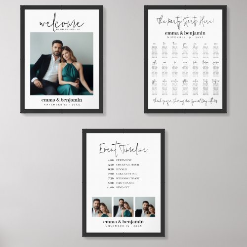 Wedding Welcome _ Seating Chart _ Order of Events Wall Art Sets
