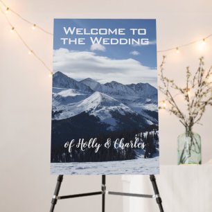 Wedding Welcome Sign - Atmospheric Snowy Mountains