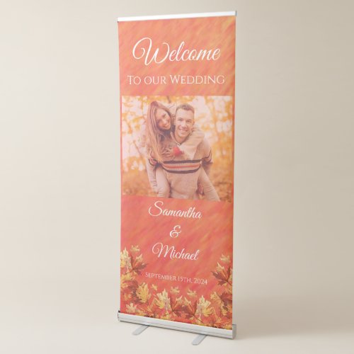 Wedding Welcome Sign_ Autumn Vibes_ Retractable Banner