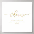 Wedding Welcome Sign - Bounce Calligraphy Gold