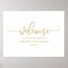 Wedding Welcome Sign - Bounce Calligraphy Gold
