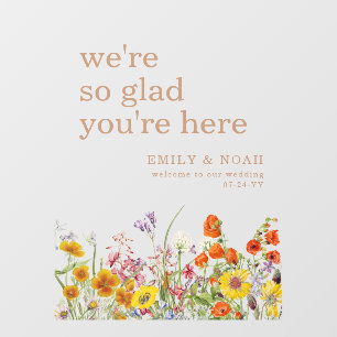 Wedding Welcome Sign Colorful Wildflower Wall Decal