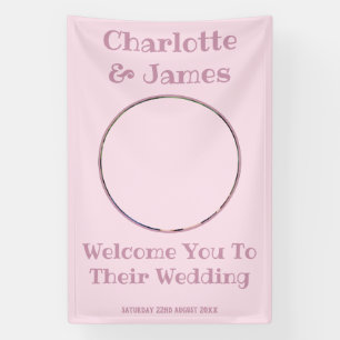 Wedding Welcome Sign Couple Photo Pastel Pink