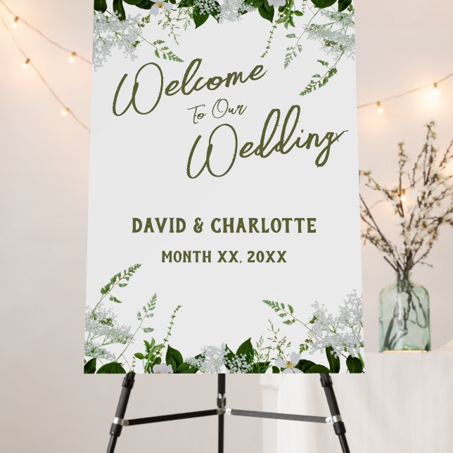 Wedding Welcome Sign, Couple's Names, Wedding Date Foam Board (In Situ (Stand))