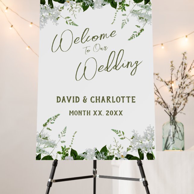 Wedding Welcome Sign, Couple's Names, Wedding Date Foam Board (In Situ (Stand))