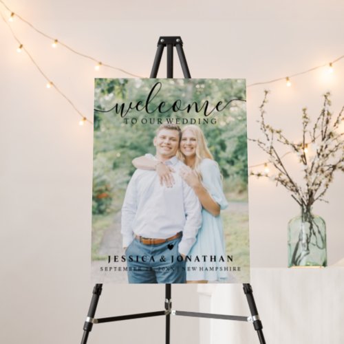 Wedding Welcome Sign Couples Opaque Photo Heart 