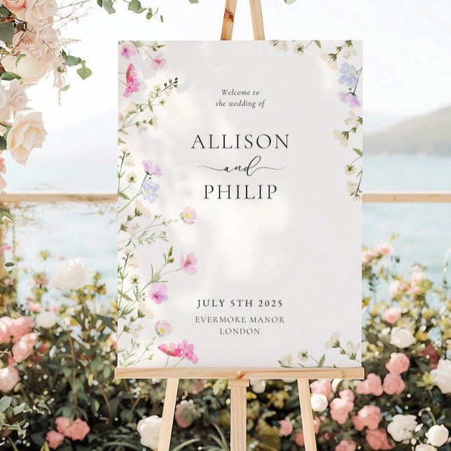 Wedding Welcome Sign, Customizable Floral Spring  Foam Board (Creator Uploaded)