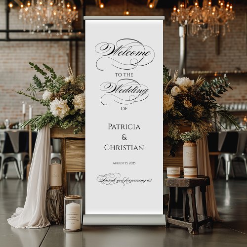 Wedding welcome sign elegant calligraphy banner