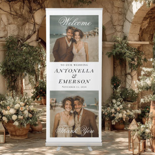 Wedding welcome sign elegant photo banner
