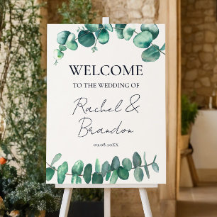 Wedding Welcome Sign, Eucalyptus Garden Botanical Foam Board