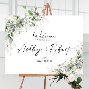 Wedding Welcome Sign, Eucalyptus Wedding signs