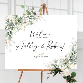 Wedding Welcome Sign, Eucalyptus Wedding signs