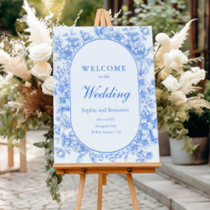 Wedding Welcome Sign Floral Something Blue