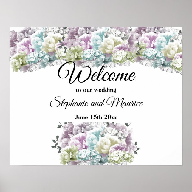 Wedding Welcome Sign Floral Variety Bouquet (Front)