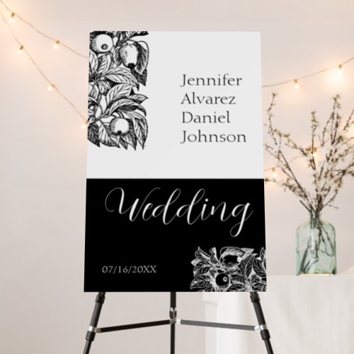 Wedding Welcome Sign Foam Board Black and White