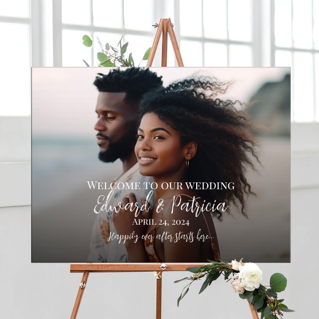 Wedding welcome sign foam board with photo (Creator Uploaded)