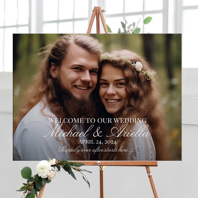 Wedding welcome sign foam board with photo (Creator Uploaded)