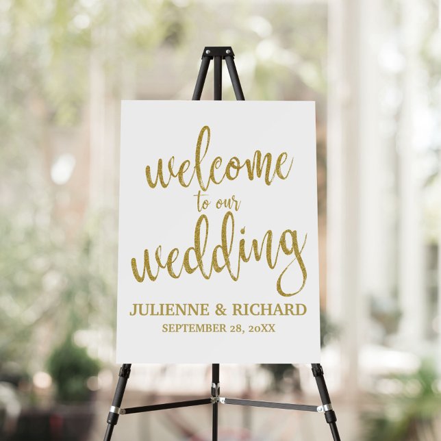 Wedding Welcome Sign Gold Glitter Script (Creator Uploaded)