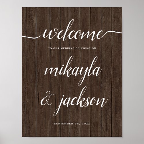 Wedding Welcome Sign Handwriting on Wood