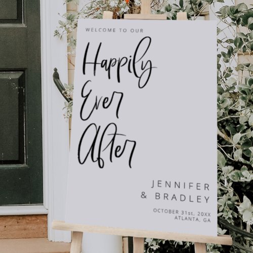 Wedding Welcome Sign  Happily Ever After