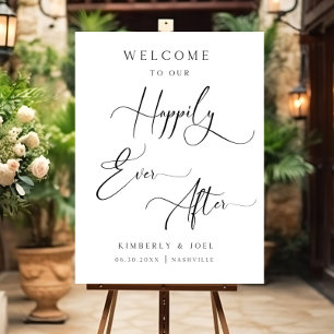Wedding Welcome Sign Happily Ever After Custom Wed