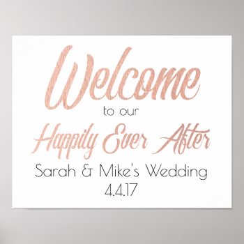 Wedding Welcome Sign- Happily Ever After Poster by AestheticJourneys at Zazzle