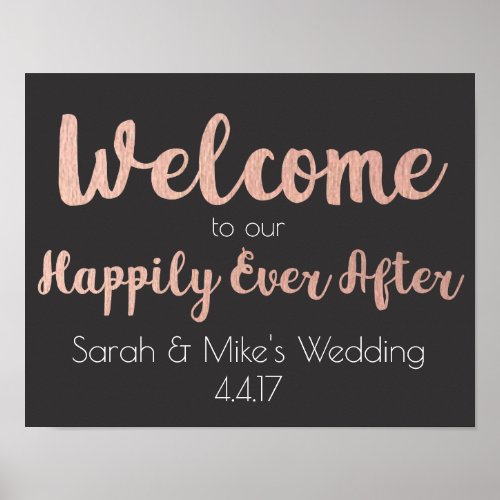Wedding Welcome Sign_ Happily Ever After Poster
