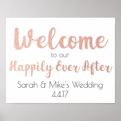 Wedding Welcome Sign_ Happily Ever After Poster
