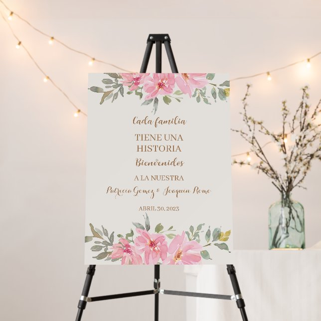Wedding welcome sign, letrero de bienvenida boda foam board (In Situ (Stand))
