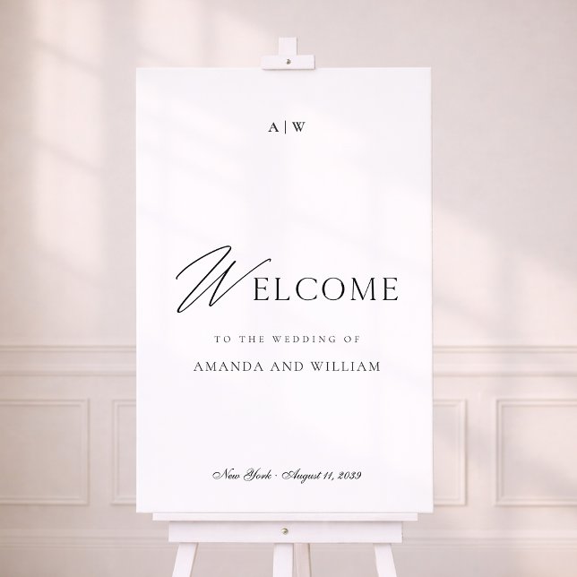 Wedding Welcome Sign | Modern Black & White (Creator Uploaded)