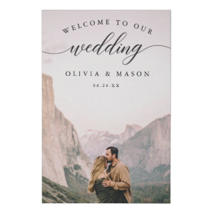 Wedding Welcome Sign on Canvas