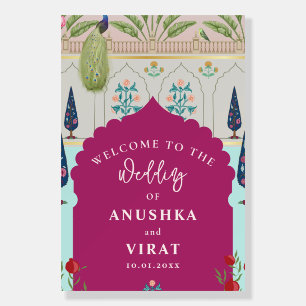 wedding Welcome sign Peacock Mehendi welcome signs