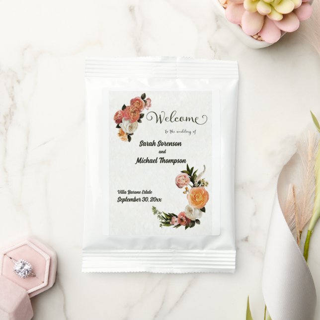 Wedding Welcome Sign Personalized Floral    Margarita Drink Mix (Wedding)