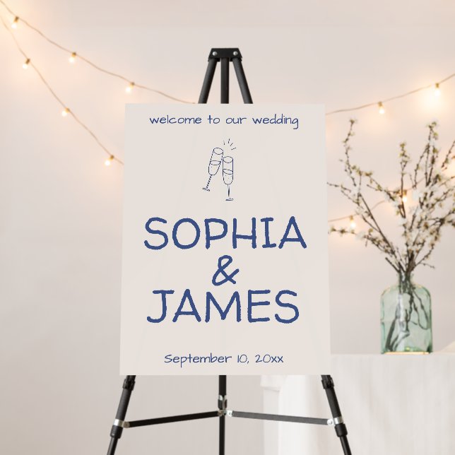 Wedding Welcome Sign Personalized Handwritten  (In Situ (Stand))
