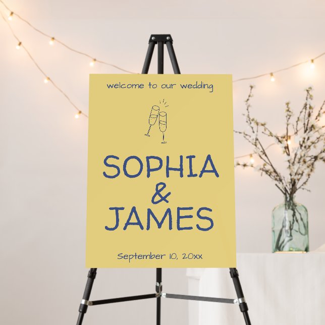 Wedding Welcome Sign Personalized Handwritten  (In Situ (Stand))